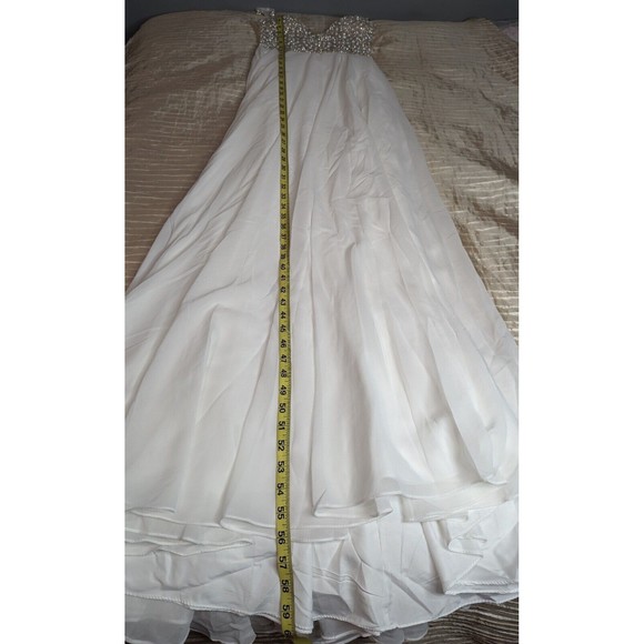 NWOT Size 2 Lulus white beaded rhinestone maxi dress. L570 - Picture 7 of 10